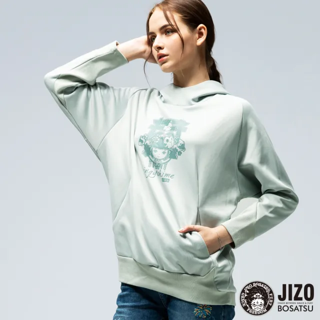 【BLUE WAY】女裝 金魚姬鳥居日式LOGO連帽 長袖 上衣-地藏小王