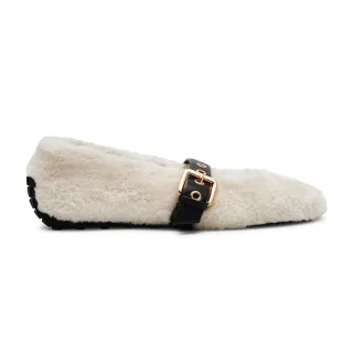 【steve madden】TOASTY 毛毛泰迪瑪麗珍鞋(白色)