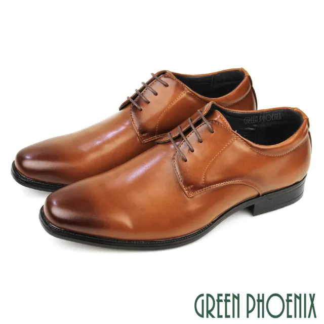 【GREEN PHOENIX 波兒德】男 紳士鞋 商務鞋 新郎鞋 學生 皮鞋 德比鞋(咖啡、黑色)