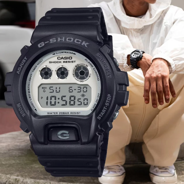 CASIO 卡西歐 G-SHOCK 大膽時尚 搶眼黑白對比電子錶(DW-6900WD-1)