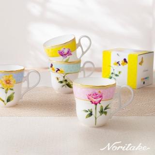 【NORITAKE】法式風情金邊骨瓷-日光香頌下午茶馬克杯+點心盤-四色任選(新品上市 原廠禮盒)