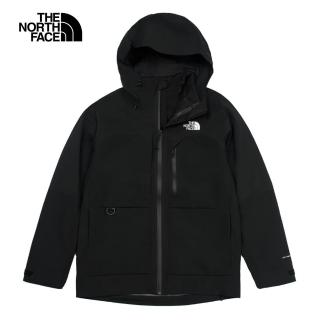 【The North Face 官方旗艦】北面男款黑色DryVent防水透氣抓絨內裡三合一外套｜89ZSJK3