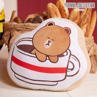 【YVONNE 以旺傢飾】熊大咖啡杯抱枕(LINE FRIENDS)