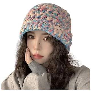 【89 zone】法式糖果原宿可愛花 貝雷帽 漁夫帽 針織帽 毛線帽 防風帽 防曬帽 遮陽帽(粉/綠/咖)