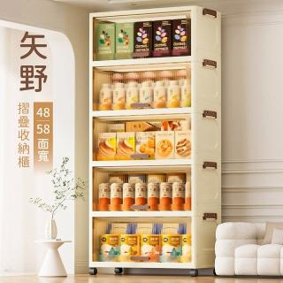【Ashley House】花58寬上掀式翻蓋櫃門收納櫃-五層(收納箱/收納架/置物架/層架)