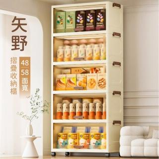 【Ashley House】花48寬上掀式翻蓋櫃門收納櫃-五層(收納箱/收納架/置物架/層架)