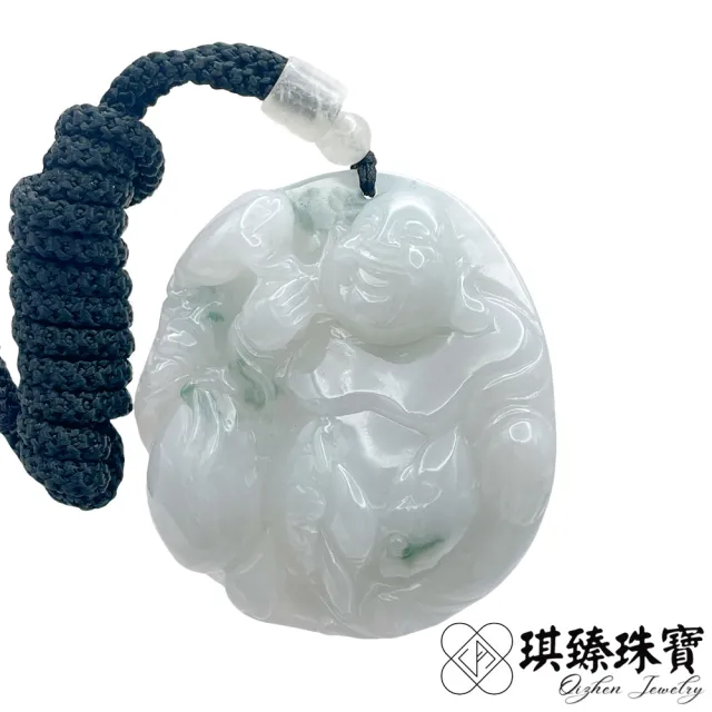 【琪臻珠寶】天然A貨翡翠糯種飄花彌勒佛公吊墜(翡翠玉墜_彌勒佛佛公_彌勒菩薩_618狂歡節_限時搶購)