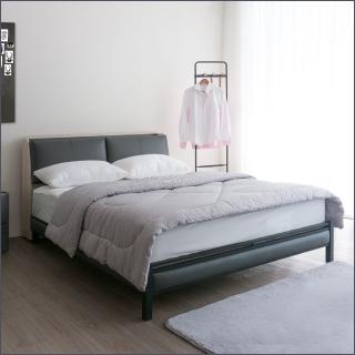 【麗得傢居】伊凡6尺床頭箱+床底+乳膠獨立筒床墊 三件式 工業風雙人加大床組(臺灣製造 專人配送組裝)