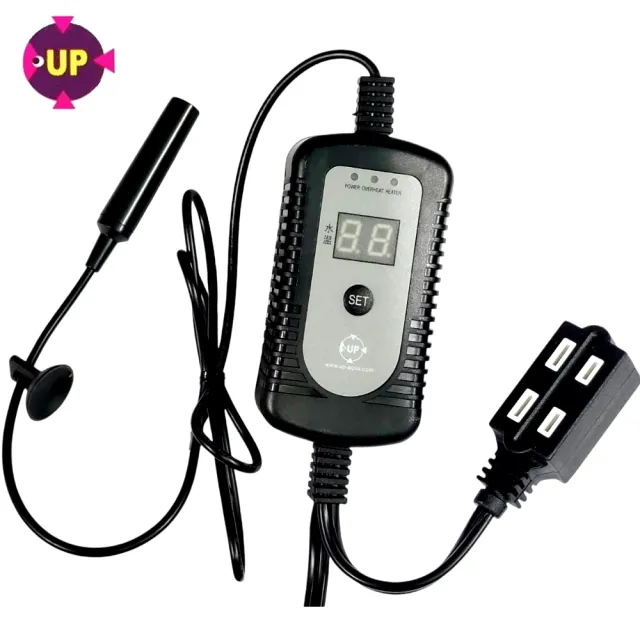 【UP 雅柏】單顯示微電腦控溫器 1000W+MR鈦管加溫棒500W(魚缸溫度控制/雙感應器 D994+水鈦500W)