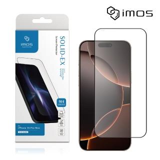 【iMos】iPhone 16 Pro Max 6.9吋 2.5D高透9H超細黑邊康寧玻璃貼(AGbc)