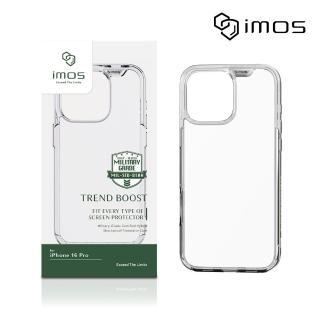 【iMos】iPhone 16 Pro 6.3吋 軍規認證雙料防震保護殼(透明)