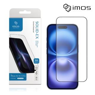 【iMos】iPhone 16/15/14 Pro 6.1吋 2.5D高透9H超細黑邊康寧玻璃貼(AGbc)