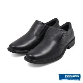 【PEGADA】巴西原廠輕盈抗震真皮雕孔休閒樂福鞋 黑色(125328-BL)