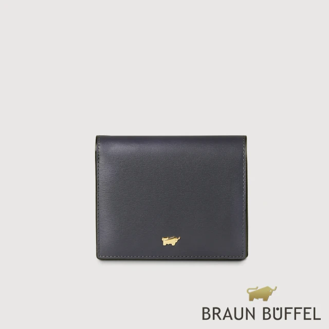 BRAUN BUFFEL 德國小金牛 台灣總代理 城市 6卡兩折短夾-午夜藍(BF817-401-MNB)