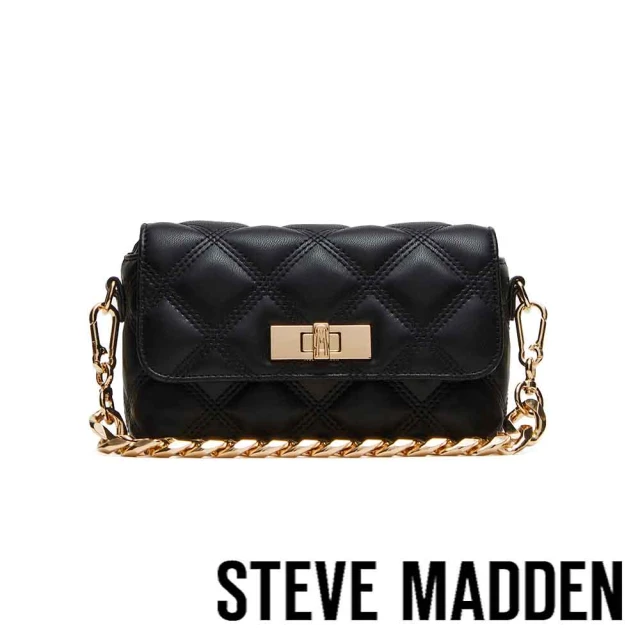 steve madden BHAVENS 菱格翻蓋鍊條包(黑色)