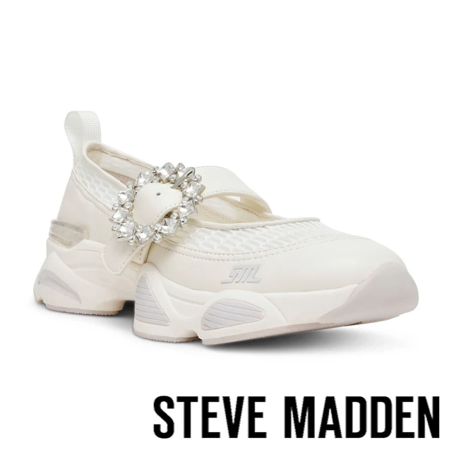 steve madden STUNT 亮鑽扣飾休閒瑪莉珍鞋(白色)