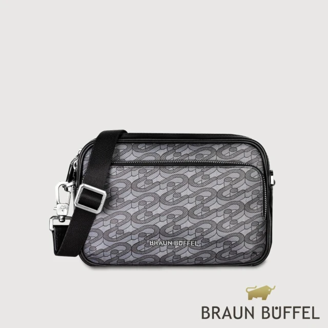 BRAUN BUFFEL 德國小金牛 台灣總代理 菲利斯 斜背包-黑色(BF553-03-BK)