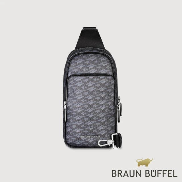 BRAUN BUFFEL 德國小金牛 台灣總代理 菲利斯 胸包-黑色(BF553-22-BK)