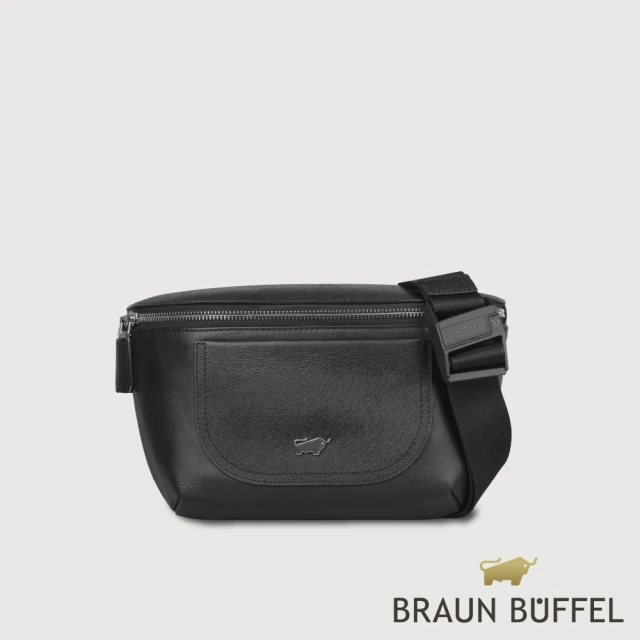 BRAUN BUFFEL 德國小金牛 台灣總代理 羅根 腰胸包-黑色(BF548-07-BK)