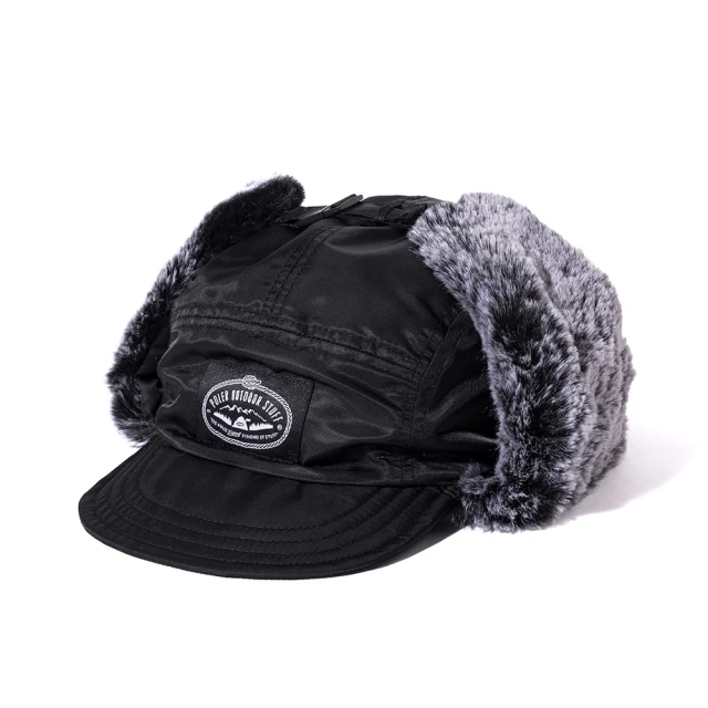 POLER STUFF 日本限定 FLIGHT NYLON FUR FLAP CAP 毛絨蓋耳飛行尼龍帽(黑)