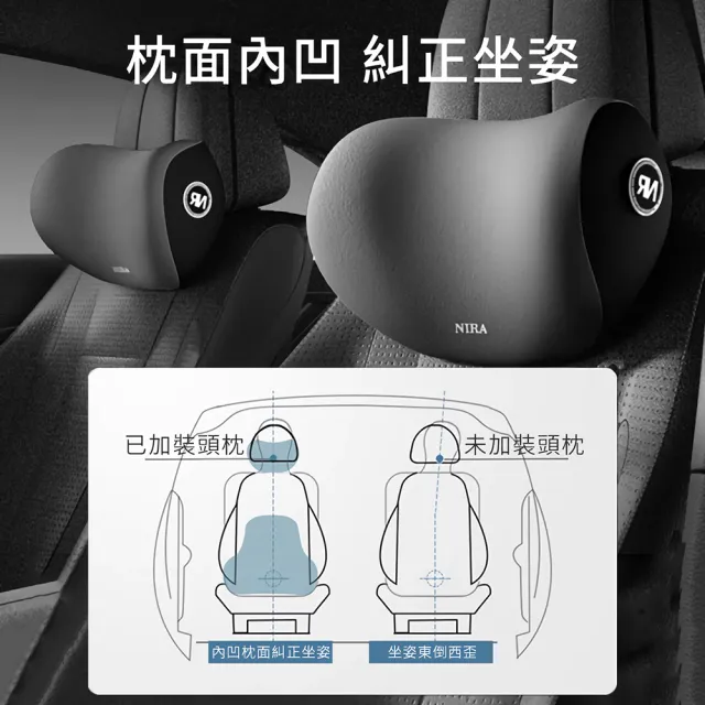 pump 買1送1 雲感記憶棉汽車頸枕 雙凹弧慢回彈 防靜電車用頭枕 辦公座椅舒適護頸枕 可拆洗靠枕