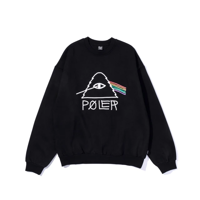 POLER STUFF 日本限定 PSYCHEDELIC CREW 山型眼彩虹經典大學T(黑)