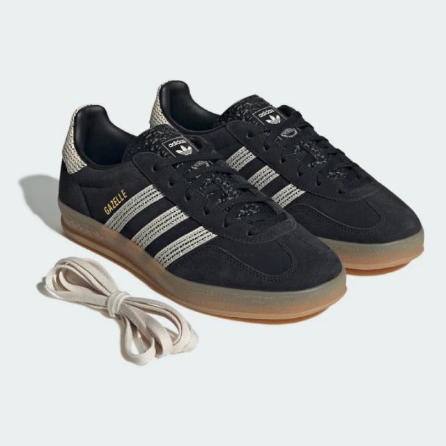 adidas 愛迪達 休閒鞋 Gazelle Indoor W 女鞋 黑 米白 膠底 復古 德訓鞋 愛迪達(JI2755)