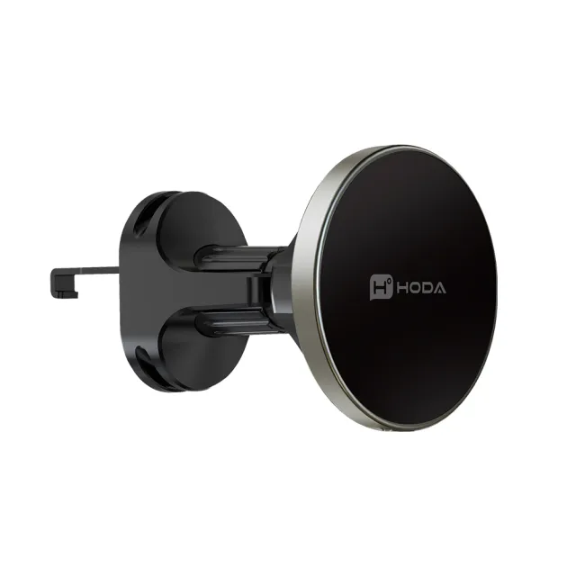 【HODA】鋁合金車用出風口磁吸充電式手機支架(支援MagSafe磁吸  內附 C to C 充電線)