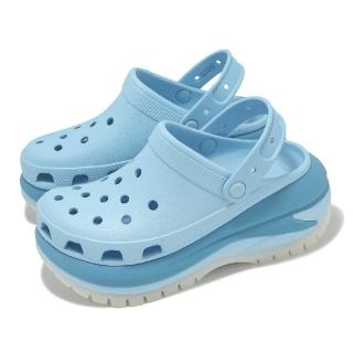 【Crocs】洞洞鞋 Mega Crush Matte Clog 男女鞋 藍 經典光輪花呢克駱格 厚底 卡駱馳(2107494NS)