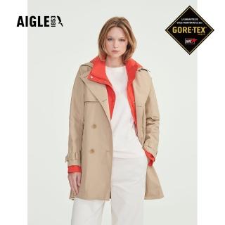 【AIGLE】女 GORE-TEX 防水透氣風衣AG-FAA74A150 卡其(女外套 防水透氣外套 Goretex)