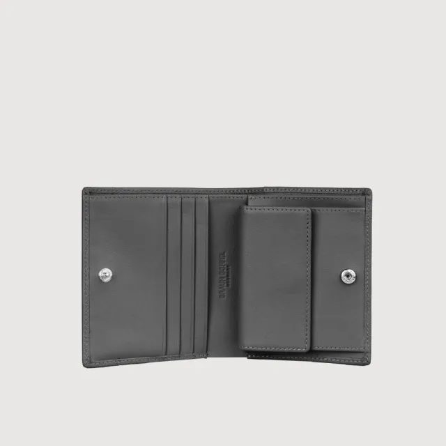【BRAUN BUFFEL 德國小金牛】依雅娜 4卡兩折短夾-黑色(BF853-401-BK) 錢包送禮推薦