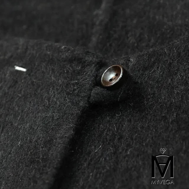 【MYVEGA 麥雪爾】出清品 MA羊毛拉克蘭袖單釦短版大衣外套-鐵灰