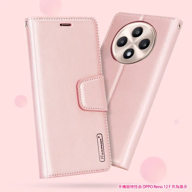 【Hanman 韓曼】OPPO Reno12 F 5G 柔軟羊皮觸感皮套 多卡層 防滑內襯可多角度調節支架手機殼/保護套