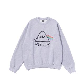 【POLER STUFF】日本限定 PSYCHEDELIC CREW 山型眼彩虹經典大學T(灰)