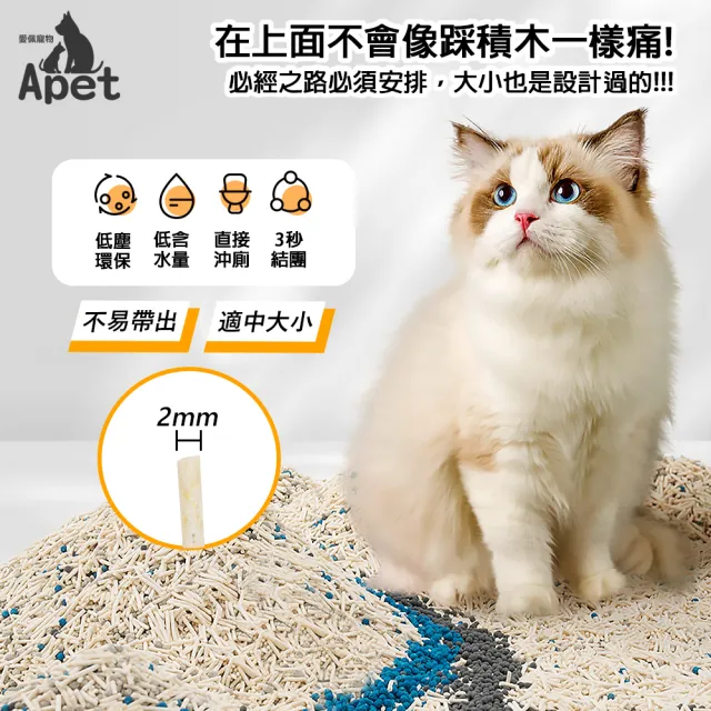 【Apet 愛佩寵物】益生菌混合豆腐貓砂-12包組(1.6kg/包 豆腐砂/植物/環保)
