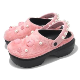 【Crocs】x Loopy 洞洞鞋 Stomp Clog 男女鞋 粉 黑 聯名 露比雪屋克駱格 厚底 卡駱馳(21052390H)