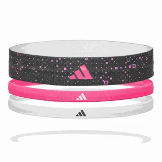 【adidas 愛迪達】止滑運動髮帶組(炫彩黑/夢幻粉/純淨白)