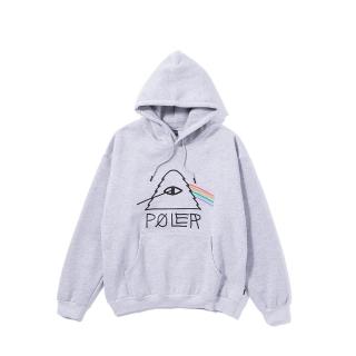 【POLER STUFF】日本限定 PSYCHEDELIC HOOD 山型眼彩虹經典帽T(灰)