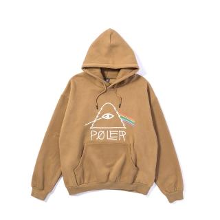 【POLER STUFF】日本限定 PSYCHEDELIC HOOD 山型眼彩虹經典帽T(卡其)