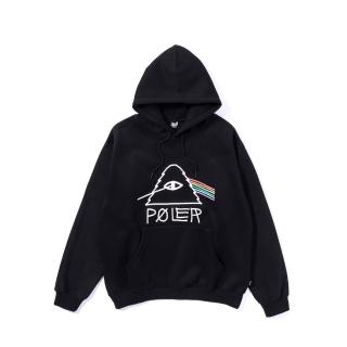 【POLER STUFF】日本限定 PSYCHEDELIC HOOD 山型眼彩虹經典帽T(黑)