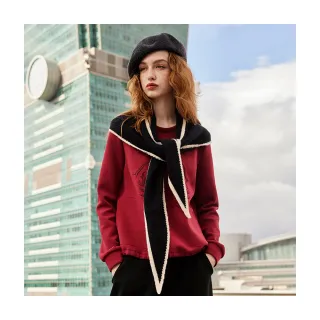 【Diffa】精緻愛心蝴蝶結繡花針織衫-女