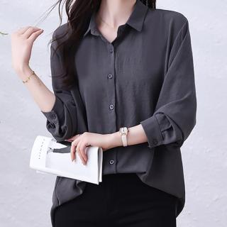 【麗質達人】3269翻領長袖襯杉-三色LY(L-5XL)