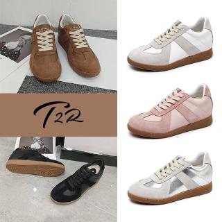 【T2R】真皮麂皮拼接復古阿甘鞋-增高約6公分-米白/銀/黑/咖(5985-2752/2753/2766/3049)