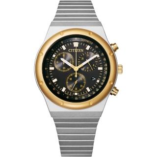 【CITIZEN 星辰】Chronograph 光動能 昭和金 復刻計時腕錶 38MM(AT2544-64E)