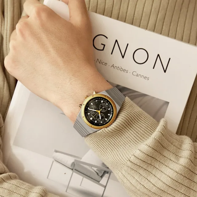 【CITIZEN 星辰】Chronograph 光動能 昭和金 復刻計時腕錶 38MM (AT2544-64E) 雙11 送禮