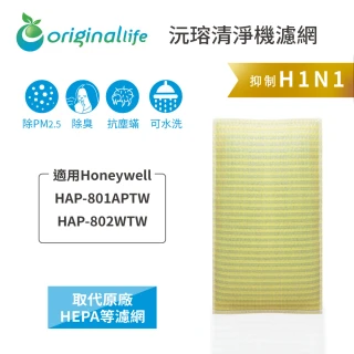 【OriginalLife】長效可水洗★ 超淨化空氣清淨機濾網(適用Honeywell：HAP-801APTW/802WTW)