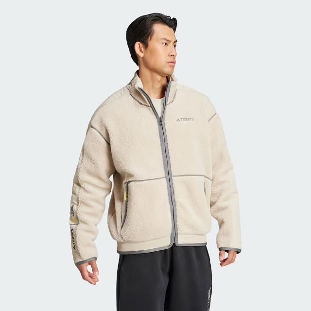 【adidas 愛迪達】外套 男款 女款 運動外套 毛毛外套 三葉草 N U POLYGIENE F 白 JJ4355
