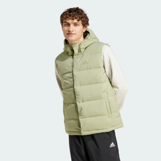 adidas 愛迪達 Helionic Vest 運動背心(IX8856 男款羽絨背心 綠)