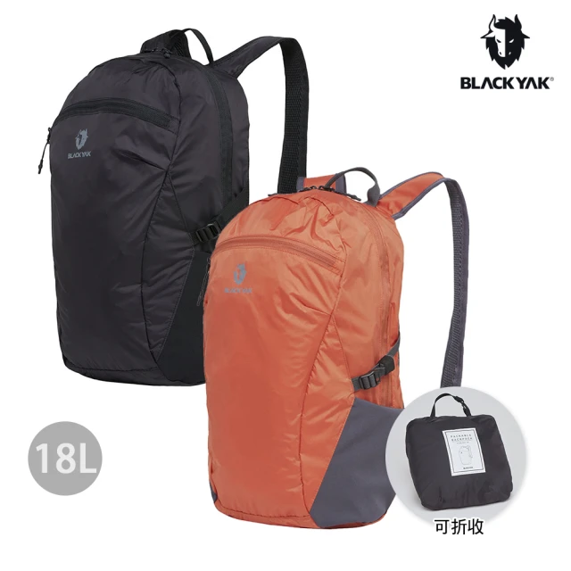 BLACK YAK PACKABLE 18L輕量折收後背包[南瓜橘/黑色]DB2NBE02(折收包 後背包 休閒背包 男女適用)