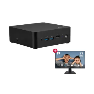 【MSI 微星】27型護眼螢幕組★Core 5 十核迷你電腦(CUBI NUC 1M-040TW/Core 5-120U/8G/1TB SSD/W11)